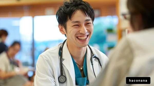笑顔の医師と患者の会話