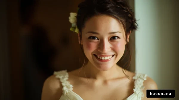 笑顔の花嫁のポートレート