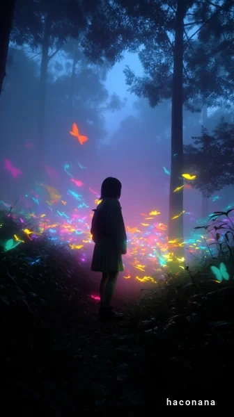 幻想的な蝶の森