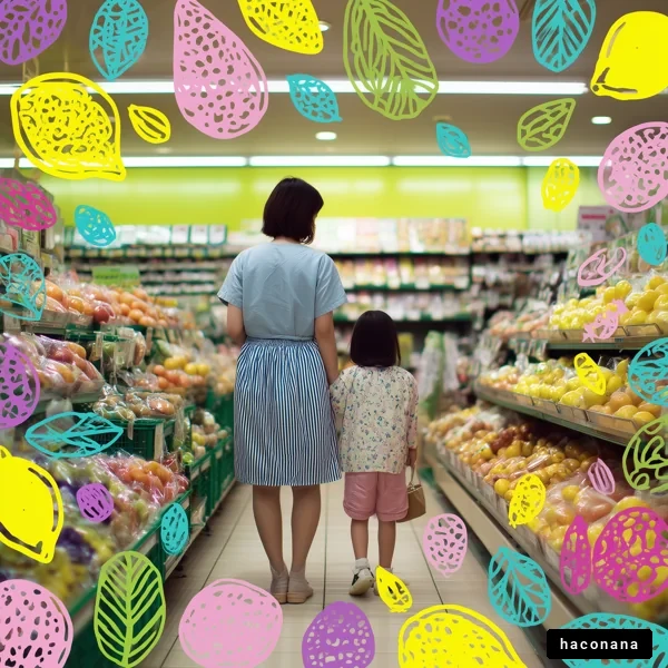 親子でのお買い物風景