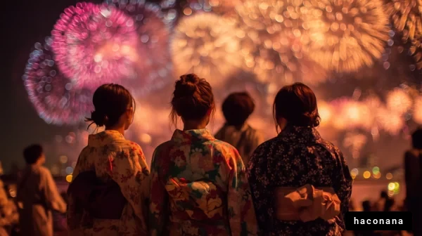 花火を楽しむ仲間たち