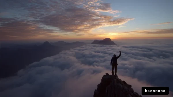 山の頂での達成感