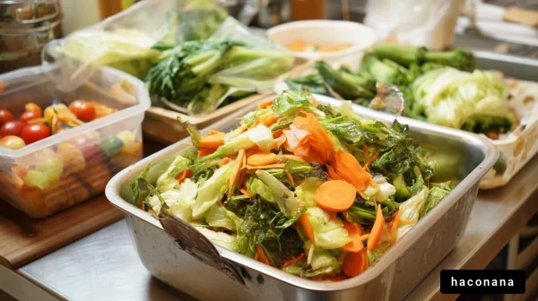 新鮮な野菜の料理風景