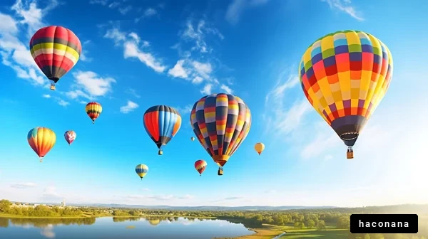 カラフルな気球が浮かぶ空
