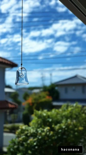 涼しげな風鈴が揺れる風景