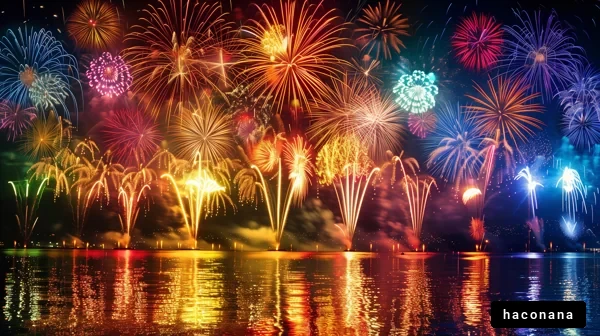 美しい花火の夜景