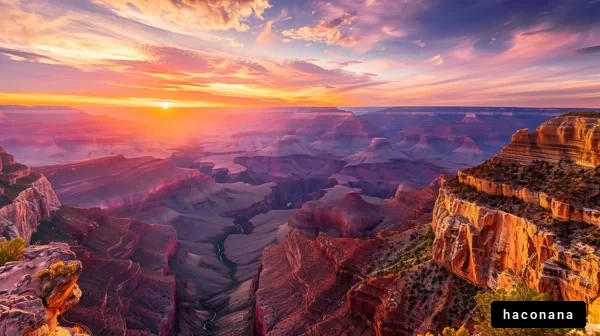 美しいグランドキャニオンの夕焼け