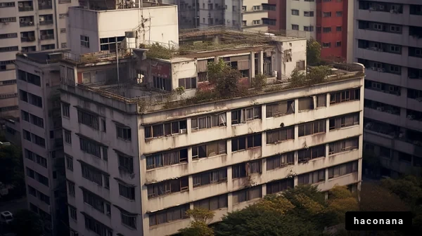 廃墟と都市の景観