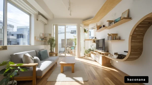 明るいナチュラルなリビングルーム