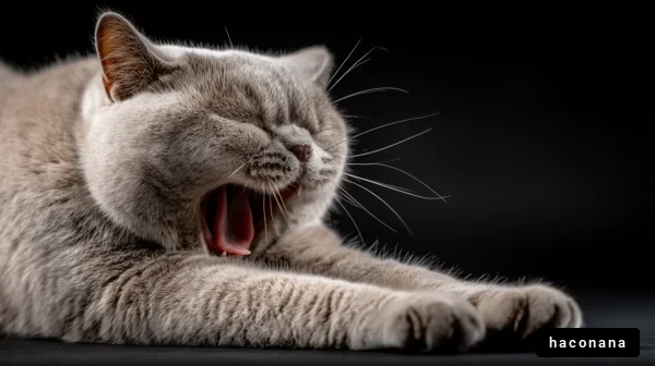 あくびをする猫