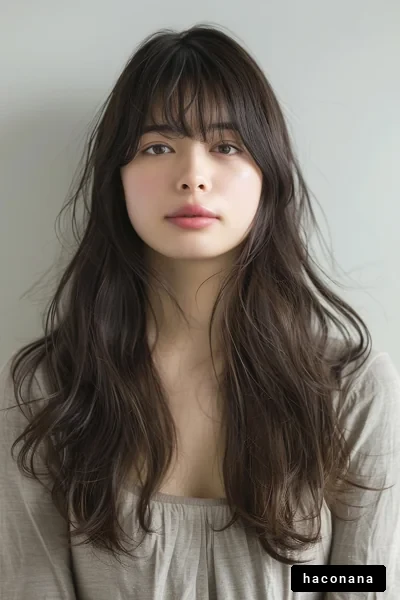 ロングヘアの若い女性