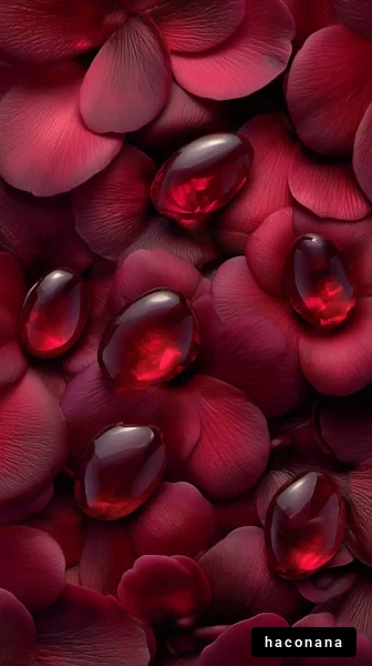 赤い花びらと宝石