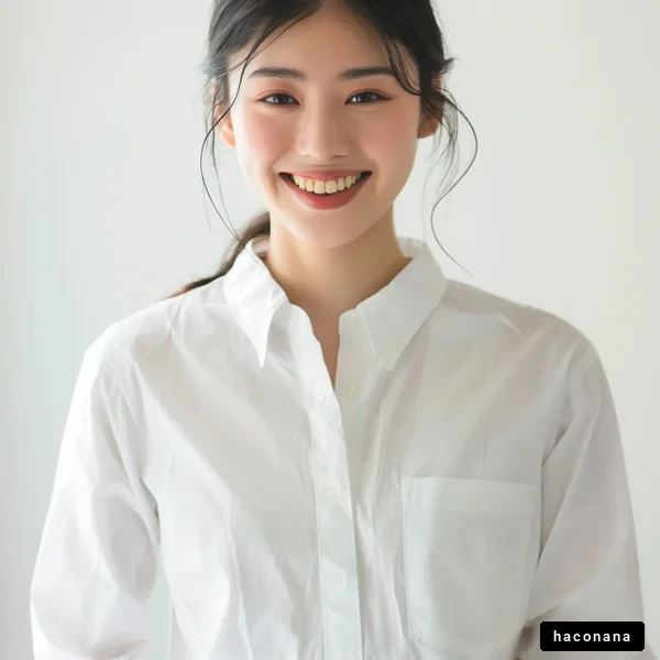 笑顔の女性モデル