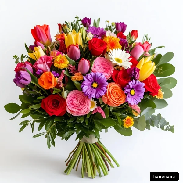 華やかな花束の写真