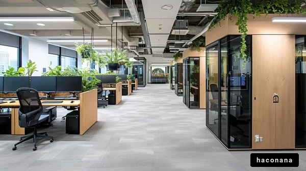 緑に囲まれたオフィス空間