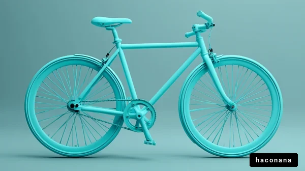 青色のシンプルな自転車