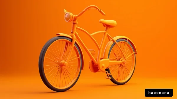 オレンジ色の自転車