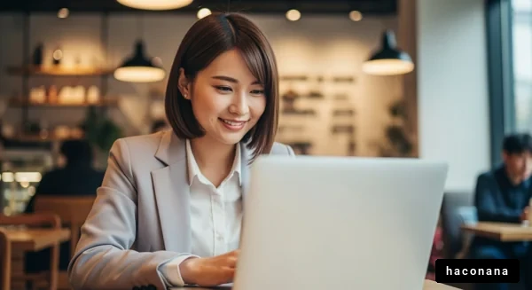 カフェで働く女性