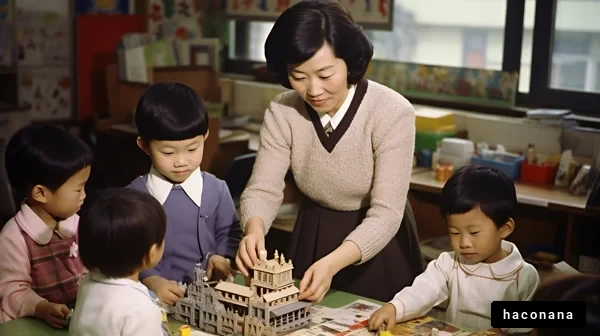 子供たちと遊ぶ先生