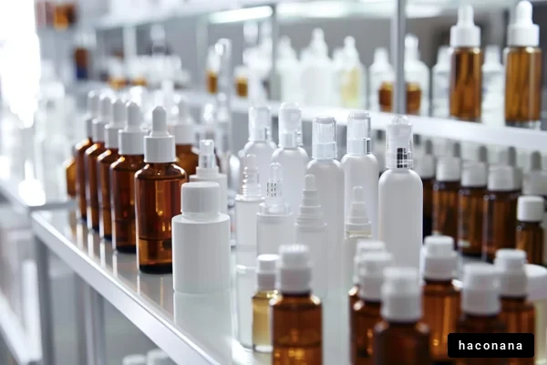美容製品が並ぶ棚