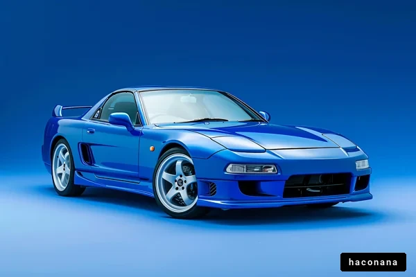 鮮やかな青のスポーツカー