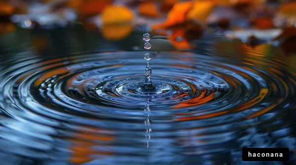 水面に波紋が広がる