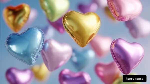 カラフルなハートのバルーン