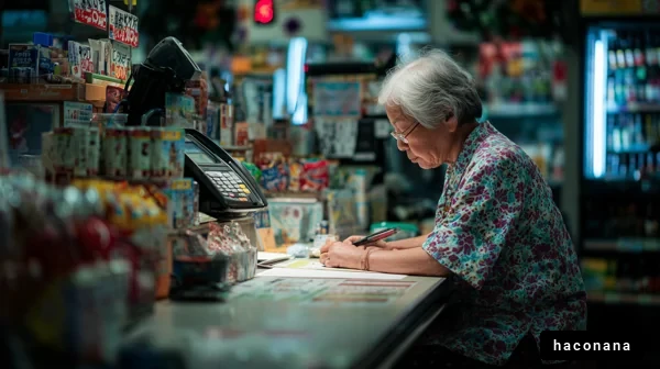 店内で仕事をする女性