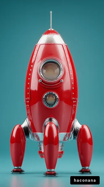 鮮やかな赤のロケット