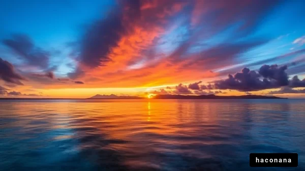 美しい夕焼けの海景