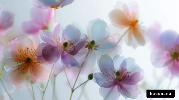 柔らかな色合いの花々