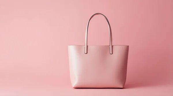 ピンクのレザートートバッグ