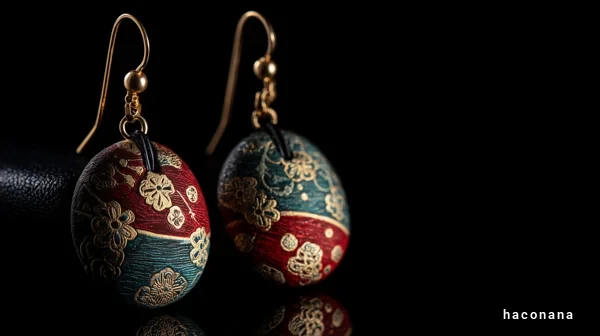 美しいイヤリングのアップ