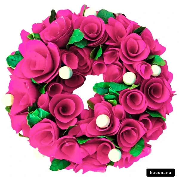 華やかなピンクの花輪