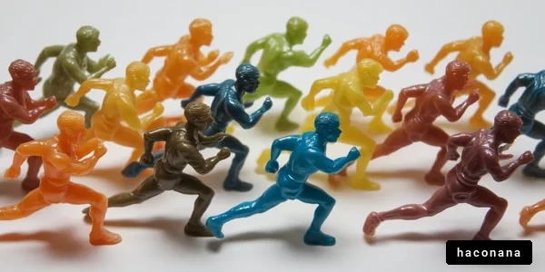 カラフルなランニングフィギュア