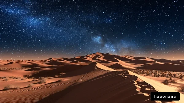 星空の広がる砂漠風景