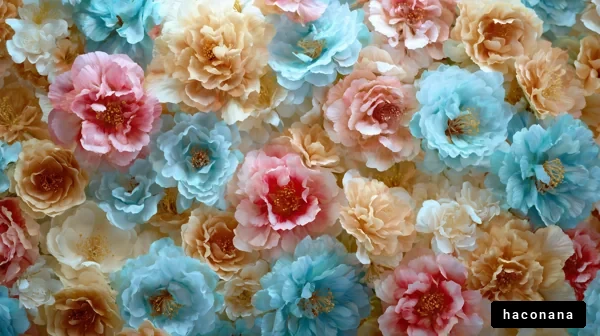 色とりどりの花の壁