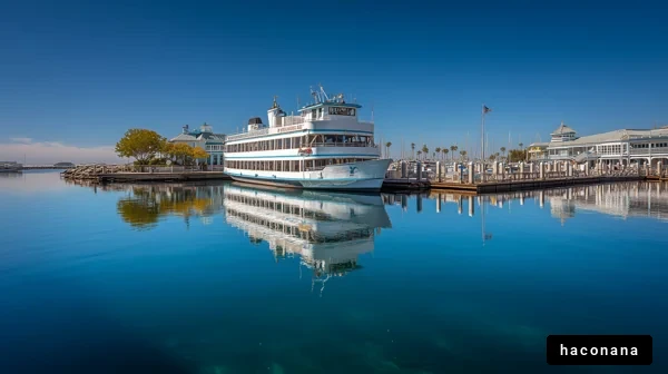 港に浮かぶ船と景色
