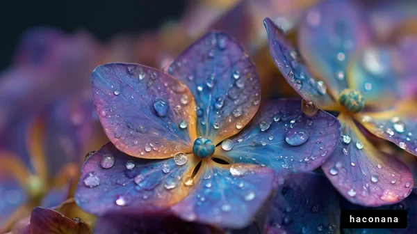 水滴のついた紫陽花