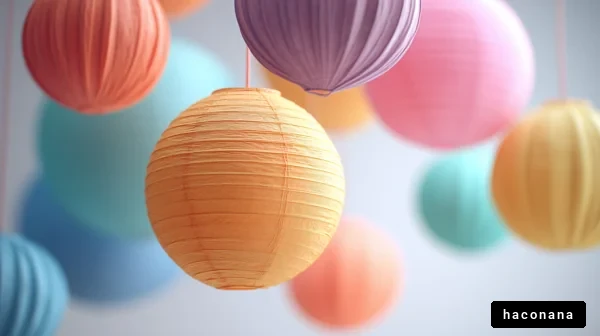 カラフルなランタンの飾り