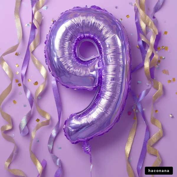 パープルの数字バルーン