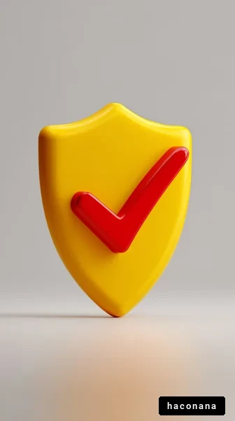 黄色い盾とチェックマーク