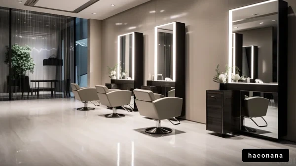 洗練された美容室の内装