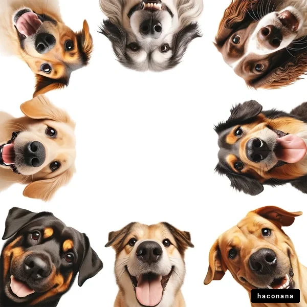 笑顔の犬たちの集合