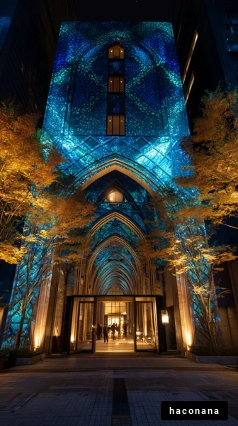 美しい夜景の建物