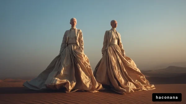 砂漠でのファッションショー