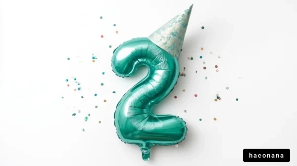 お祝いのバルーンと confetti