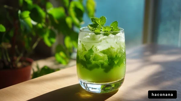 爽やかな緑の飲み物