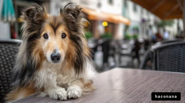 カフェでくつろぐ犬