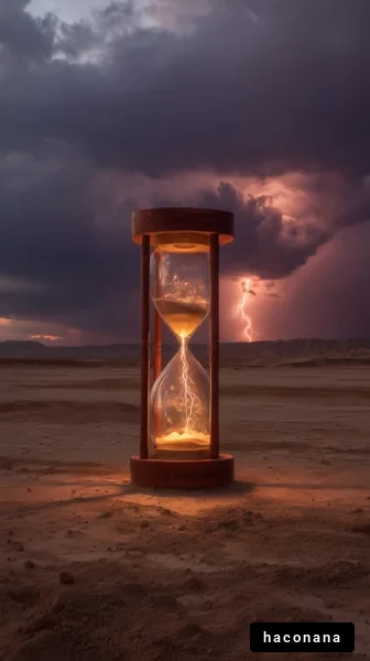 砂時計と雷の幻想風景